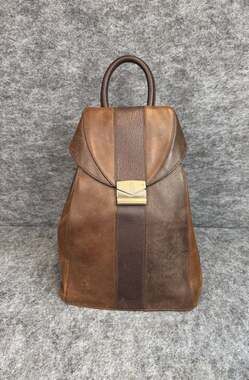 Mark Cross New York Vintage Brown Leather Convertible Backpack
